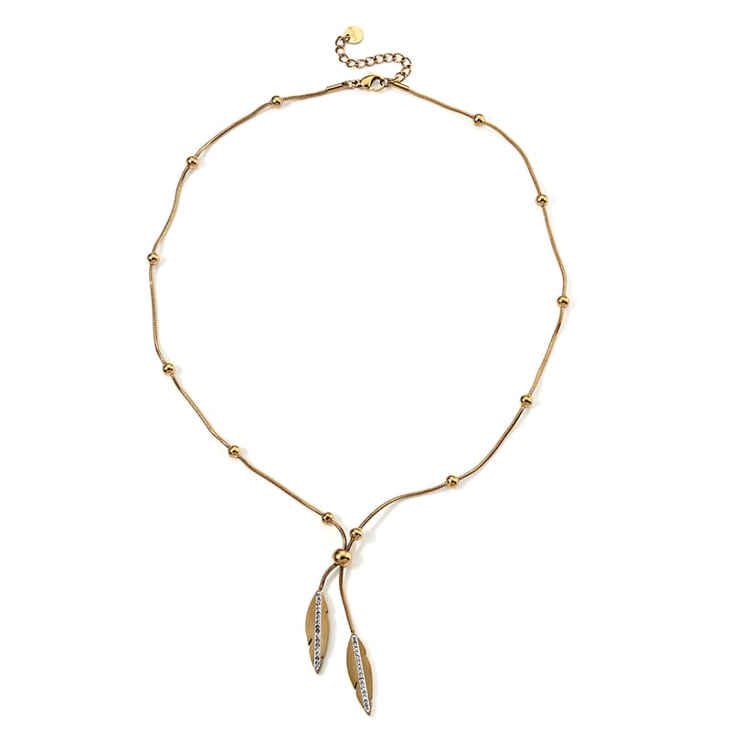 White Cubic Zirconia  Beads Necklace Pure White Stainless Steel 2.00 ctw