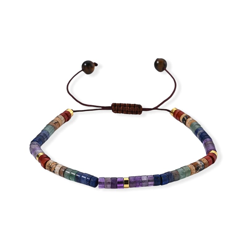 Multi Gemstone 30.00 ctw Beaded Bracelet in Goldtone (6.5-8.0In)