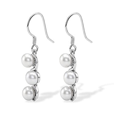 D'Joy Passport to Israel Artisan Crafted Freshwater Pearl Earrings in Sterling Silver