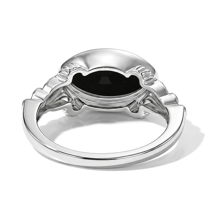 D'Joy Passport to Israel Thai Black Spinel 2.15 ctw Ring in Sterling Silver (Size 6.0)