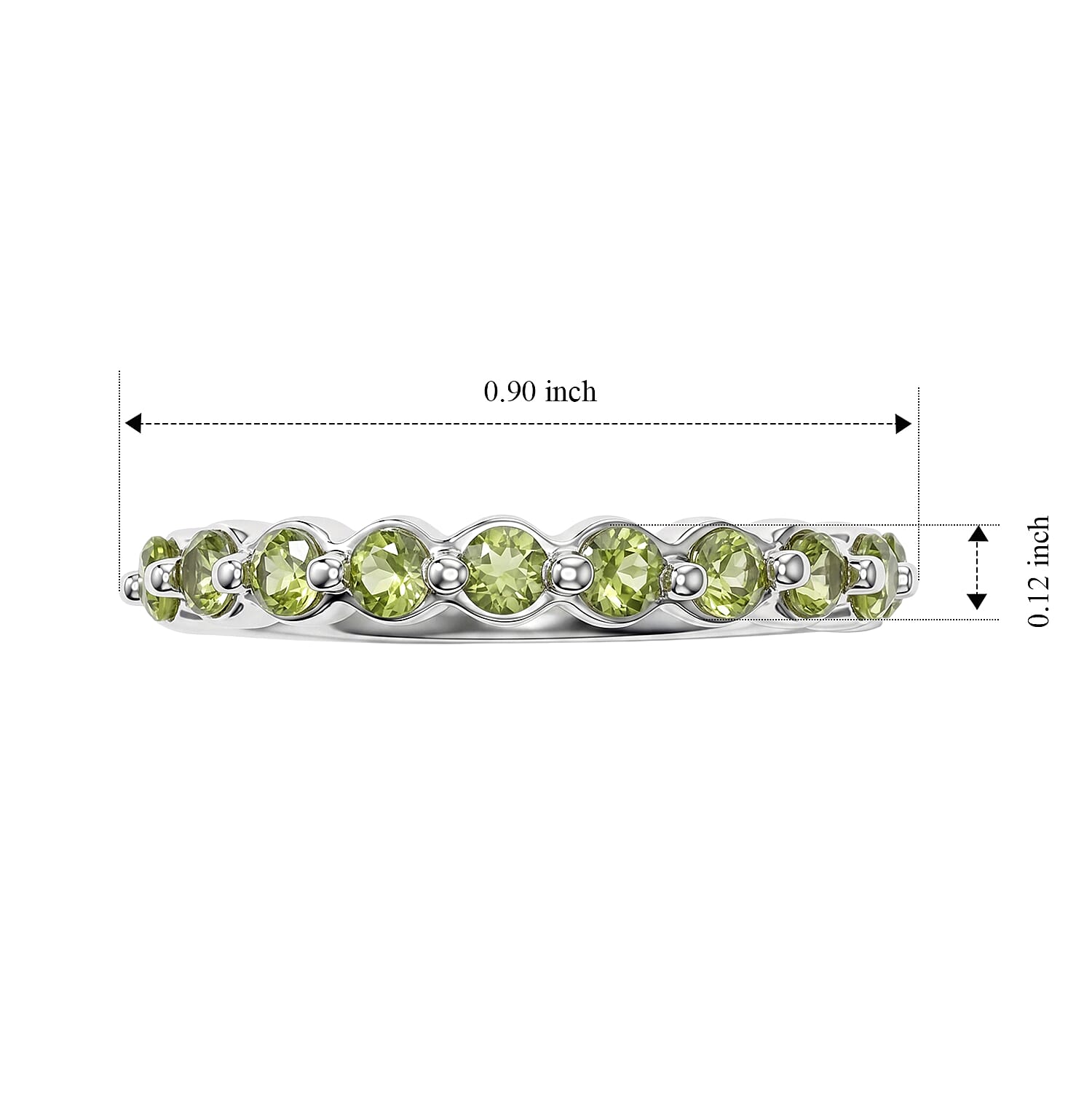Hebei Peridot 0.90 ctw Ring in Sterling Silver (Size 6.0)