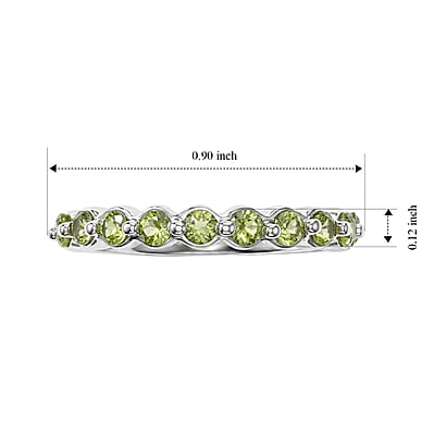 Hebei Peridot 0.90 ctw Ring in Sterling Silver