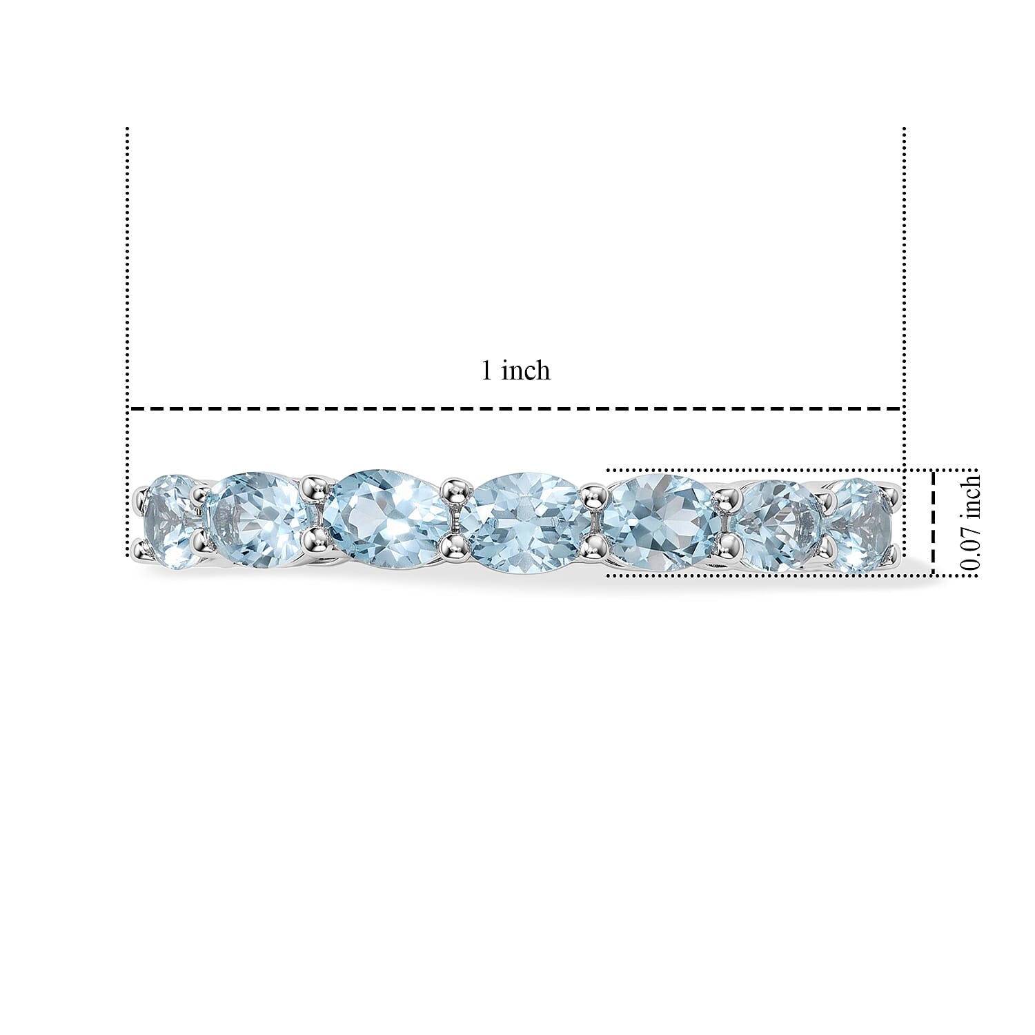 Aquamarine 1.25 ctw Ring in Sterling Silver (Size 8.0)