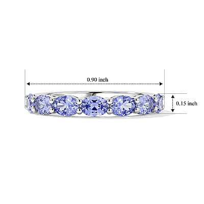 Tanzanite 1.25 ctw Ring in Sterling Silver (Size 6)