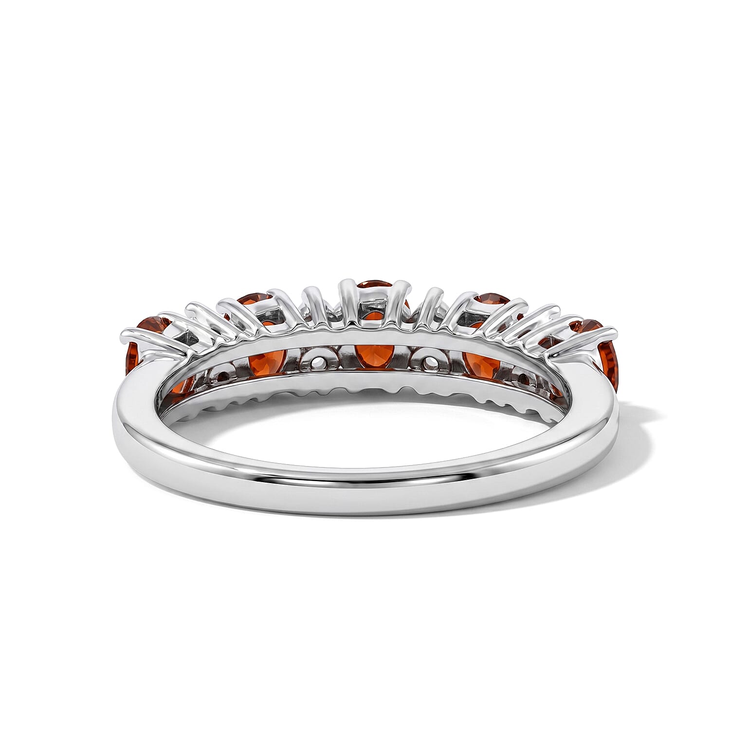 Mozambique Garnet and Simulated Diamond 0.80 ctw Ring in Sterling Silver (Size 5.0)