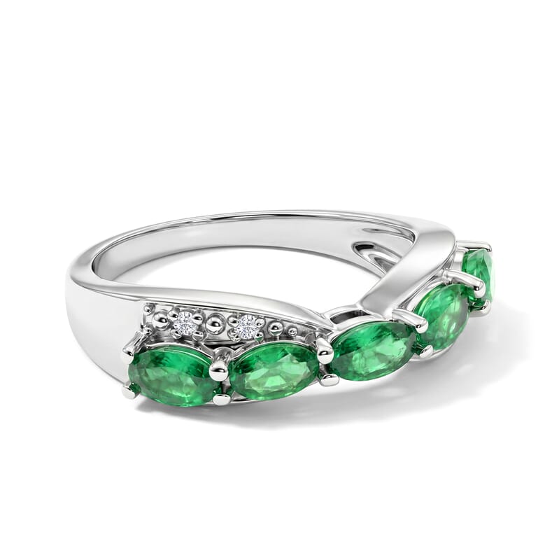 Kagem Zambian Emerald 0.70 ctw Ring in Sterling Silver (Size 8.0)