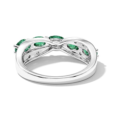 Kagem Zambian Emerald 0.70 ctw Ring in Sterling Silver (Size 10.0)