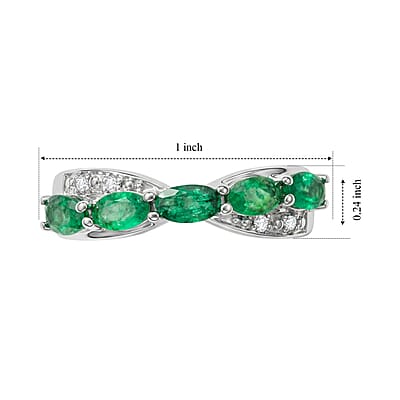 Kagem Zambian Emerald 0.70 ctw Ring in Sterling Silver (Size 10.0)
