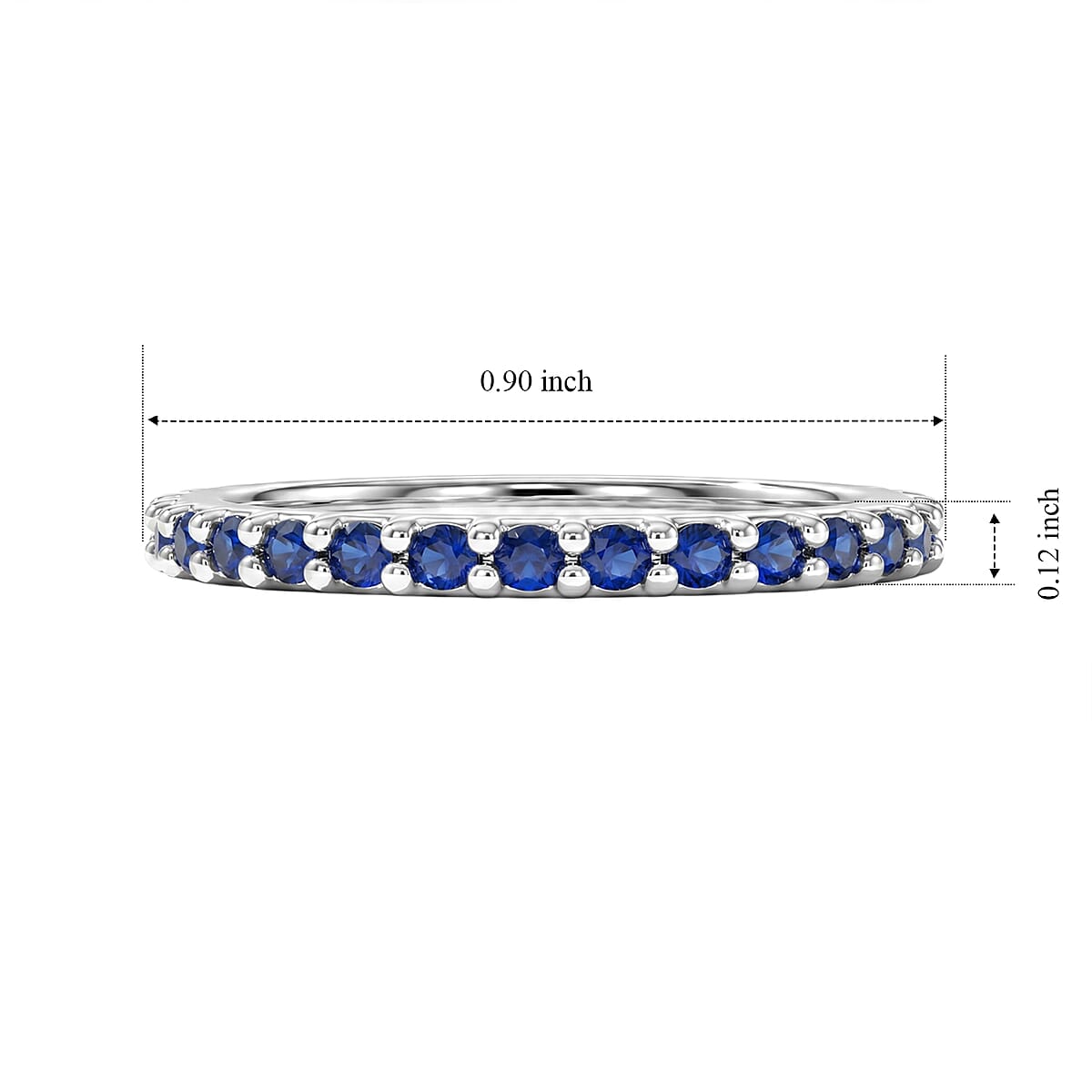 Blue Sapphire 0.40 ctw Ring in Sterling Silver (Size 6.0) image number 5