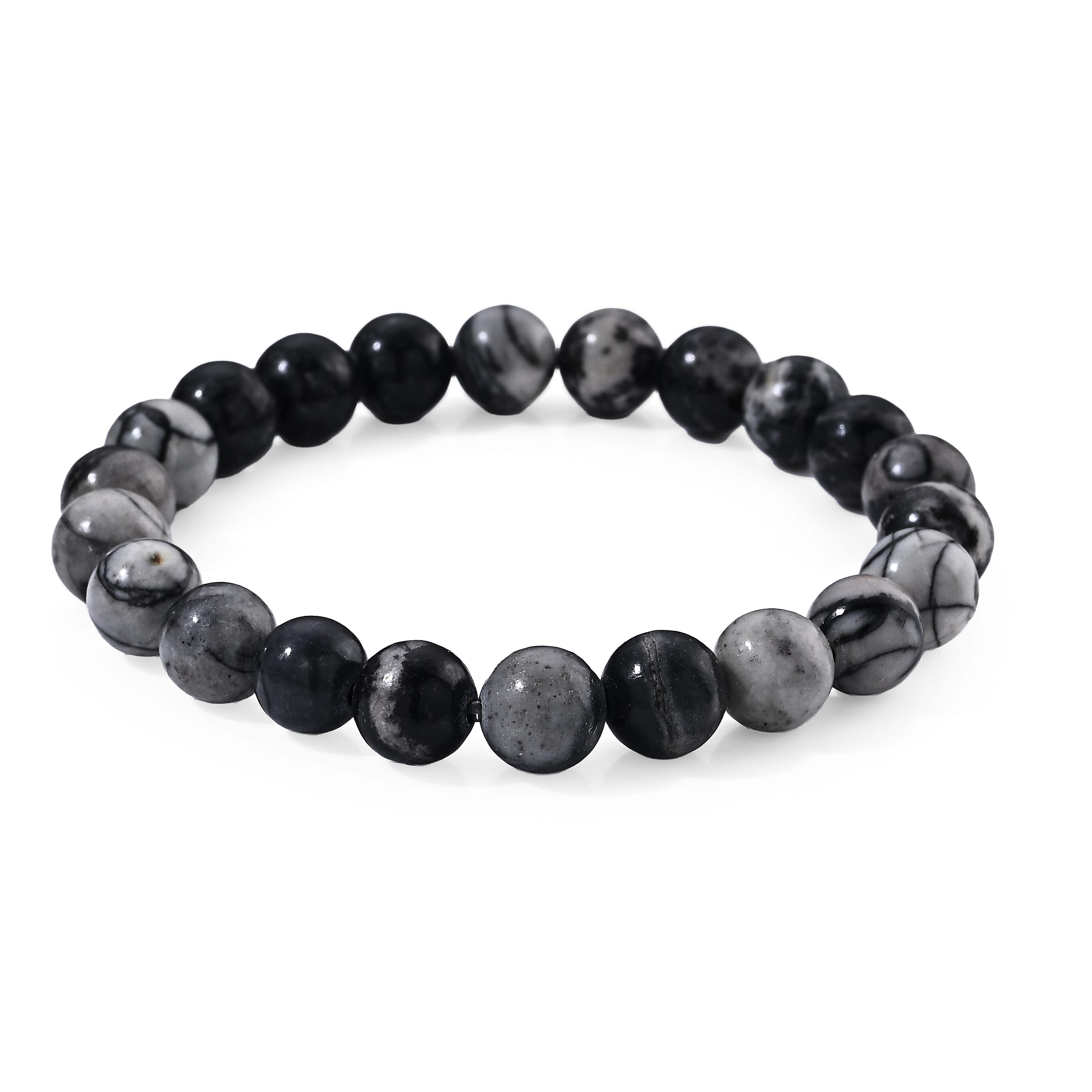 Howlite 90.00 ctw Beaded Stretch Bracelet (6.25-6.75In)
