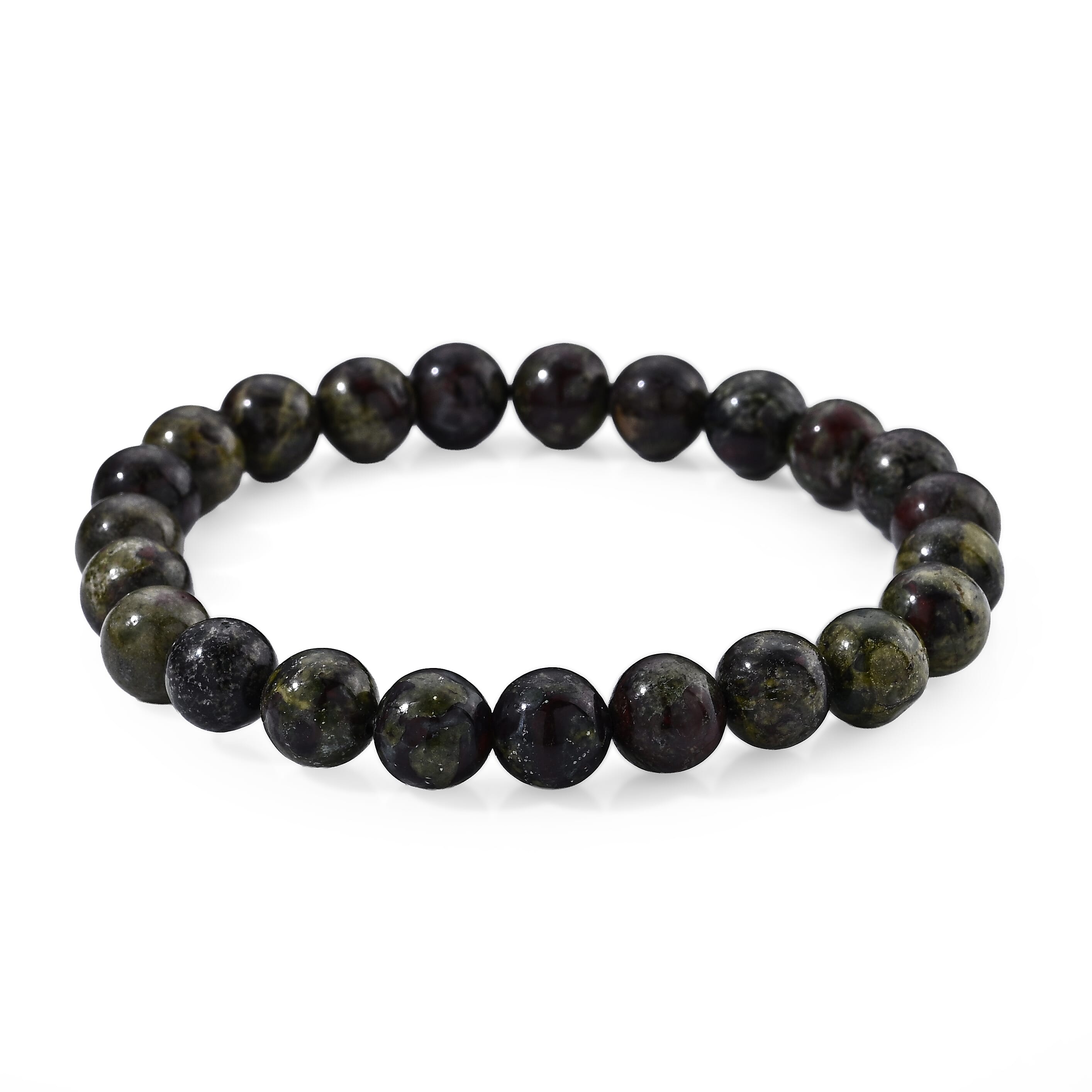 Blood Jasper 105.00 ctw Beaded Stretch Bracelet (6.25-6.75In)