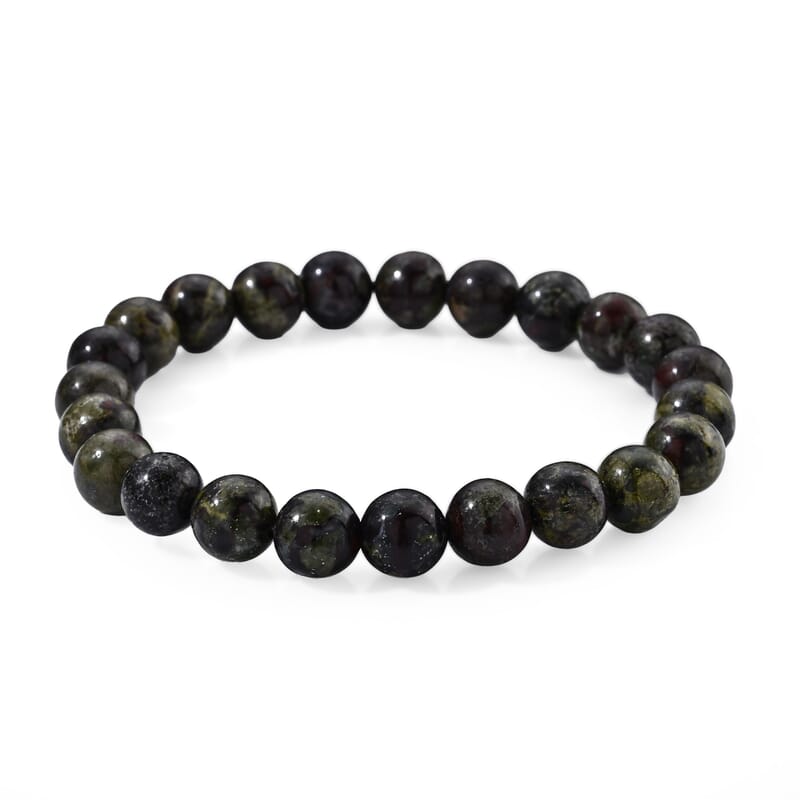 Blood Jasper 105.00 ctw Beaded Stretch Bracelet (6.25-6.75In)