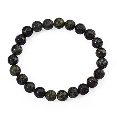 Blood Jasper 105.00 ctw Beaded Stretch Bracelet (6.25-6.75In)