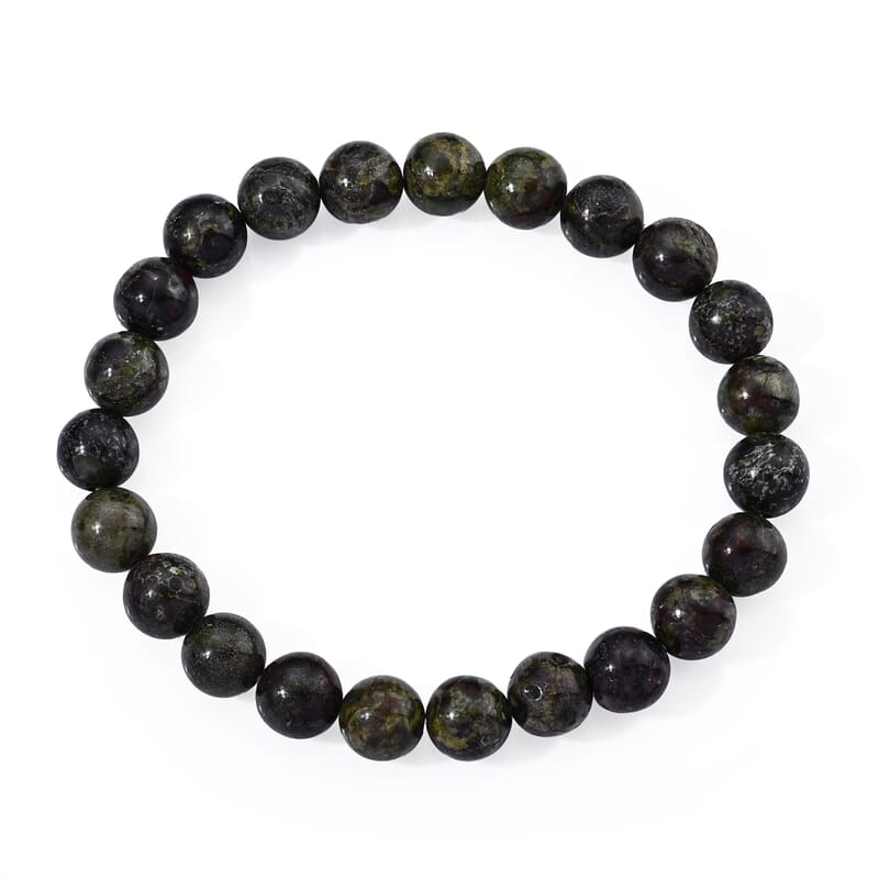 Blood Jasper 105.00 ctw Beaded Stretch Bracelet (6.25-6.75In)