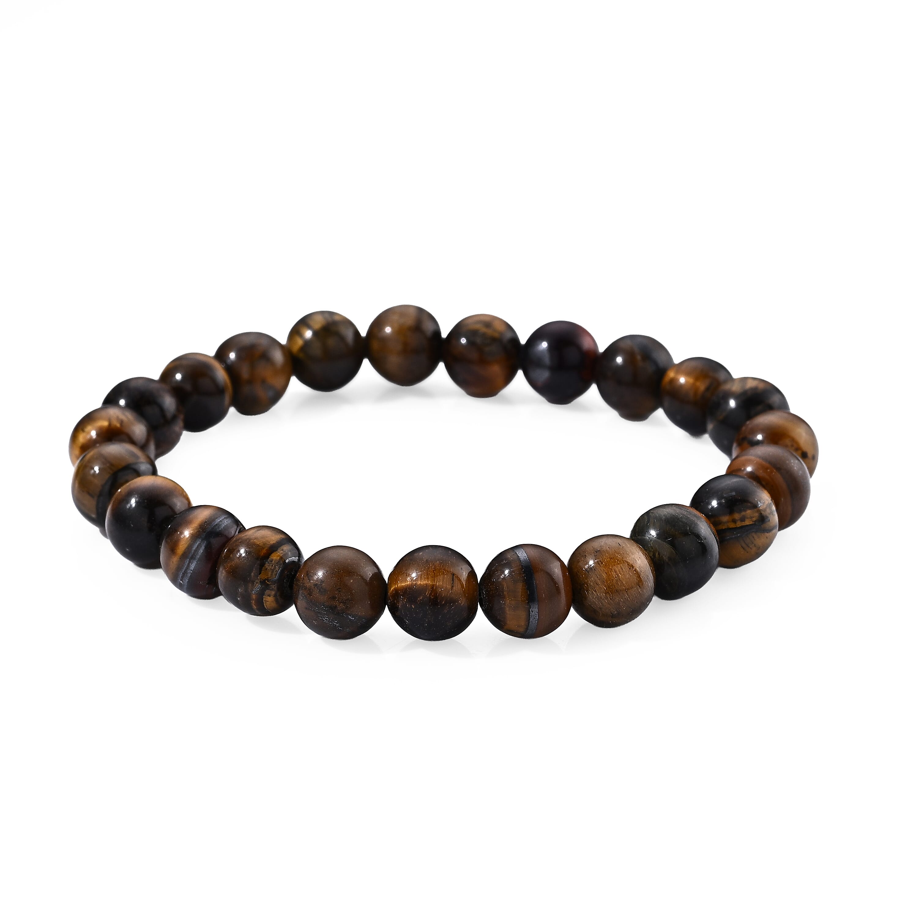 Tigers Eye 95.00 ctw Beaded Stretch Bracelet (6.25-6.75In)