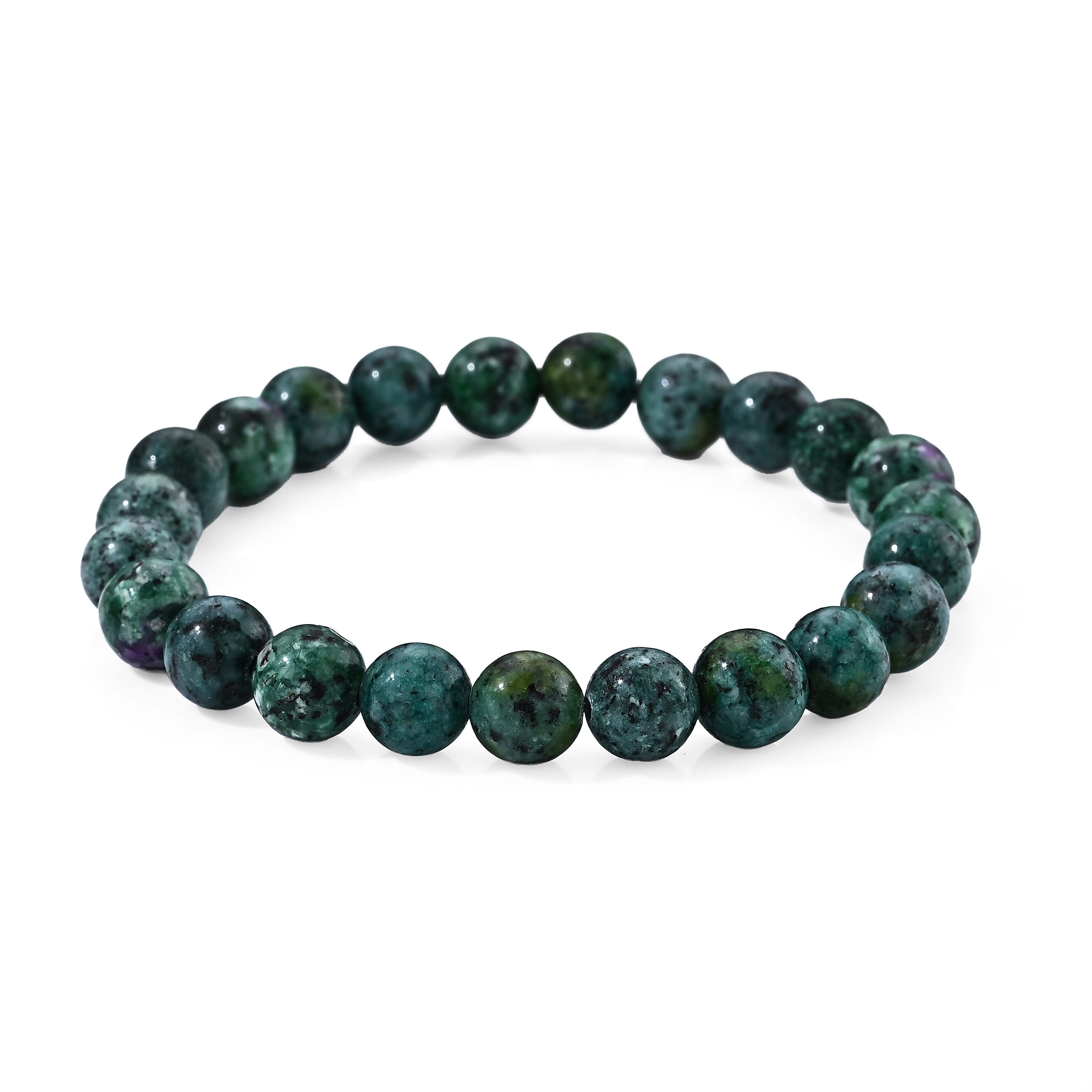 Ruby Zoisite 95.00 ctw Beaded Stretch Bracelet (6.25-6.75In)