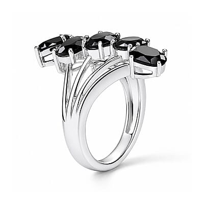EverTrue Thai Black Spinel 5.30 ctw Ring in Platinum Bond (Size 5.0)