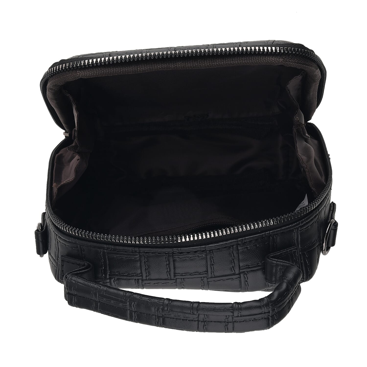 La Marey Black Embossed Crossbody Bag