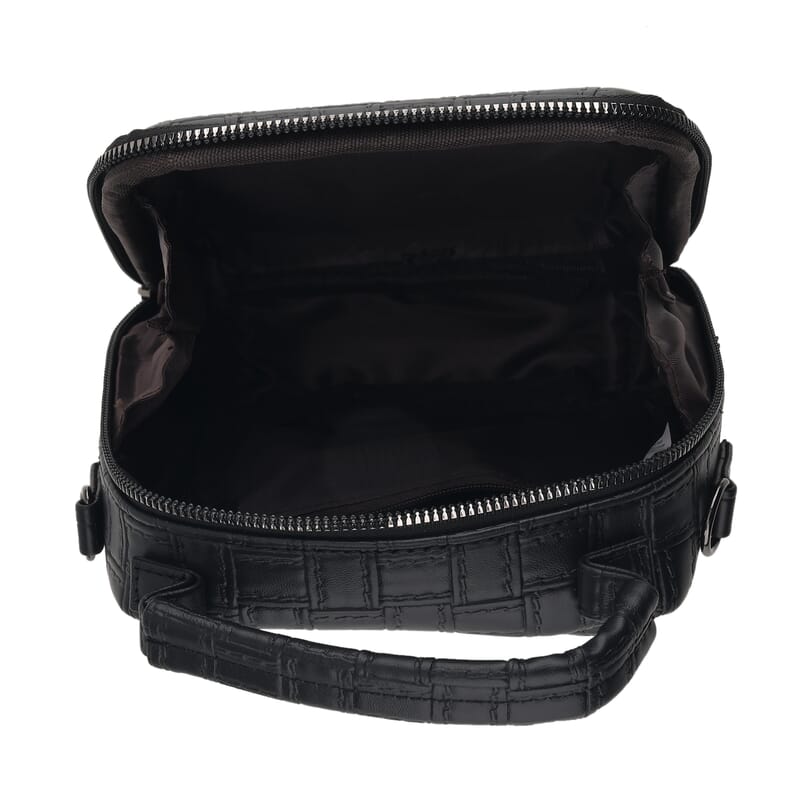 La Marey Black Embossed Crossbody Bag