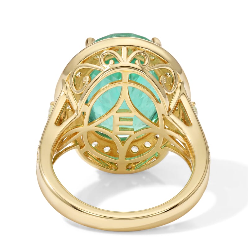 EverTrue Emeraldine Triplet Quartz, Hebei Peridot Ring in 18K YG Plated (Size 5.0) 10.35 ctw