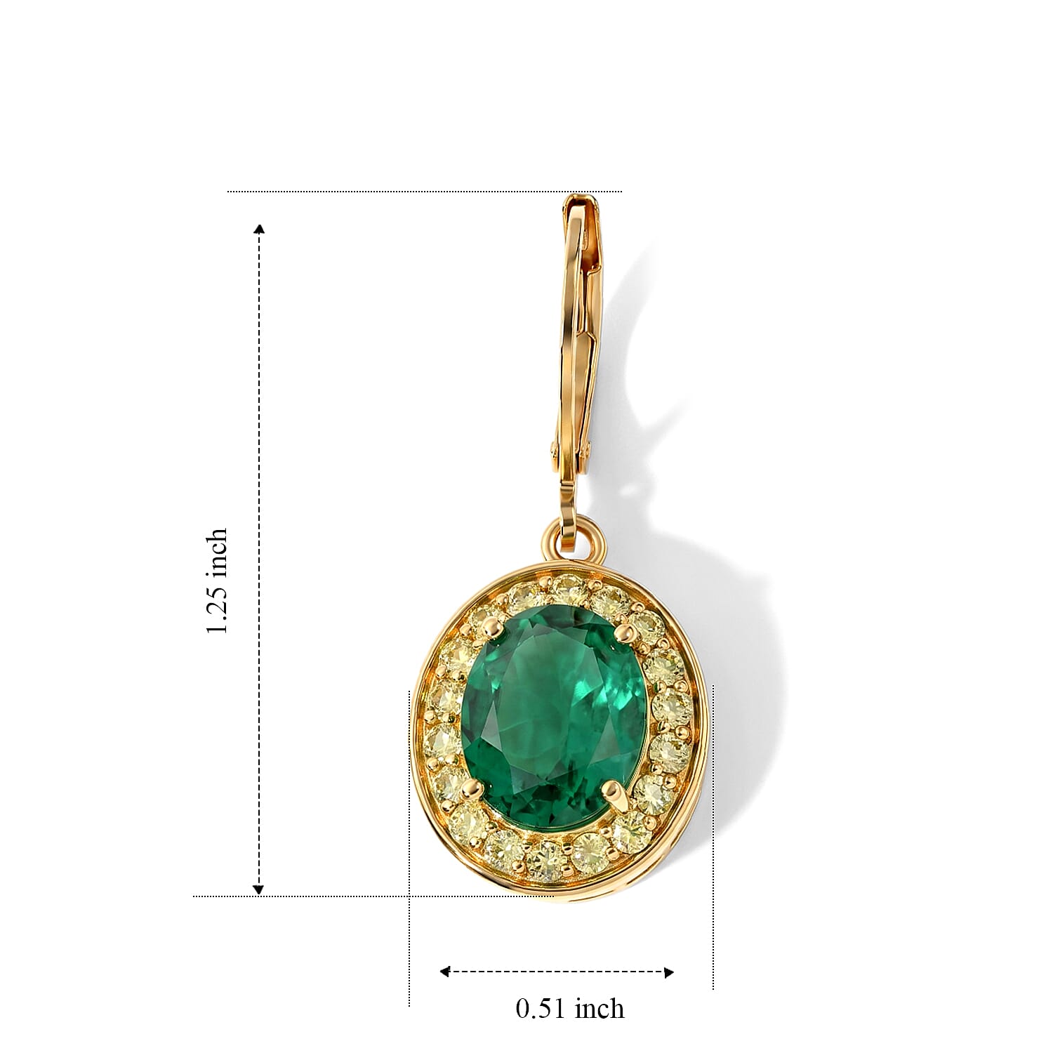 EverTrue Emeraldine Triplet Quartz and Hebei Peridot 6.90 ctw Earrings in 18K YG Plated