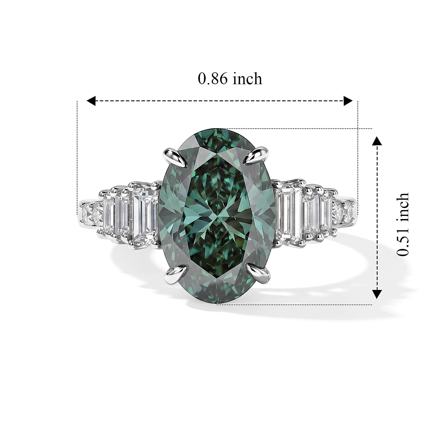 SGL Certified Luxuriant Lab Grown Green Diamond (IR) and Lab Grown Diamond G VS 3.50 ctw Solitaire Ring in 950 Platinum (Size 6.0) 5.40 Grams