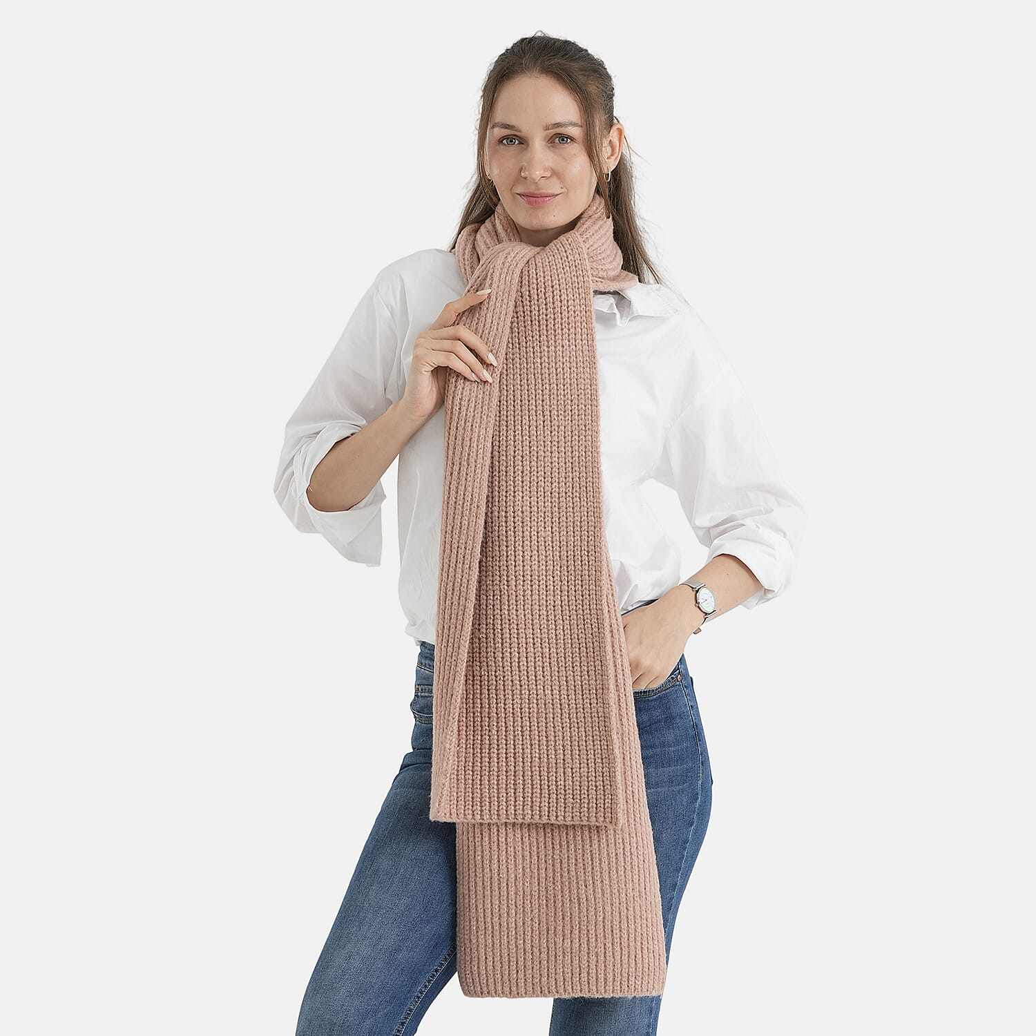 Close out Apricot Solid-Colored Scarf