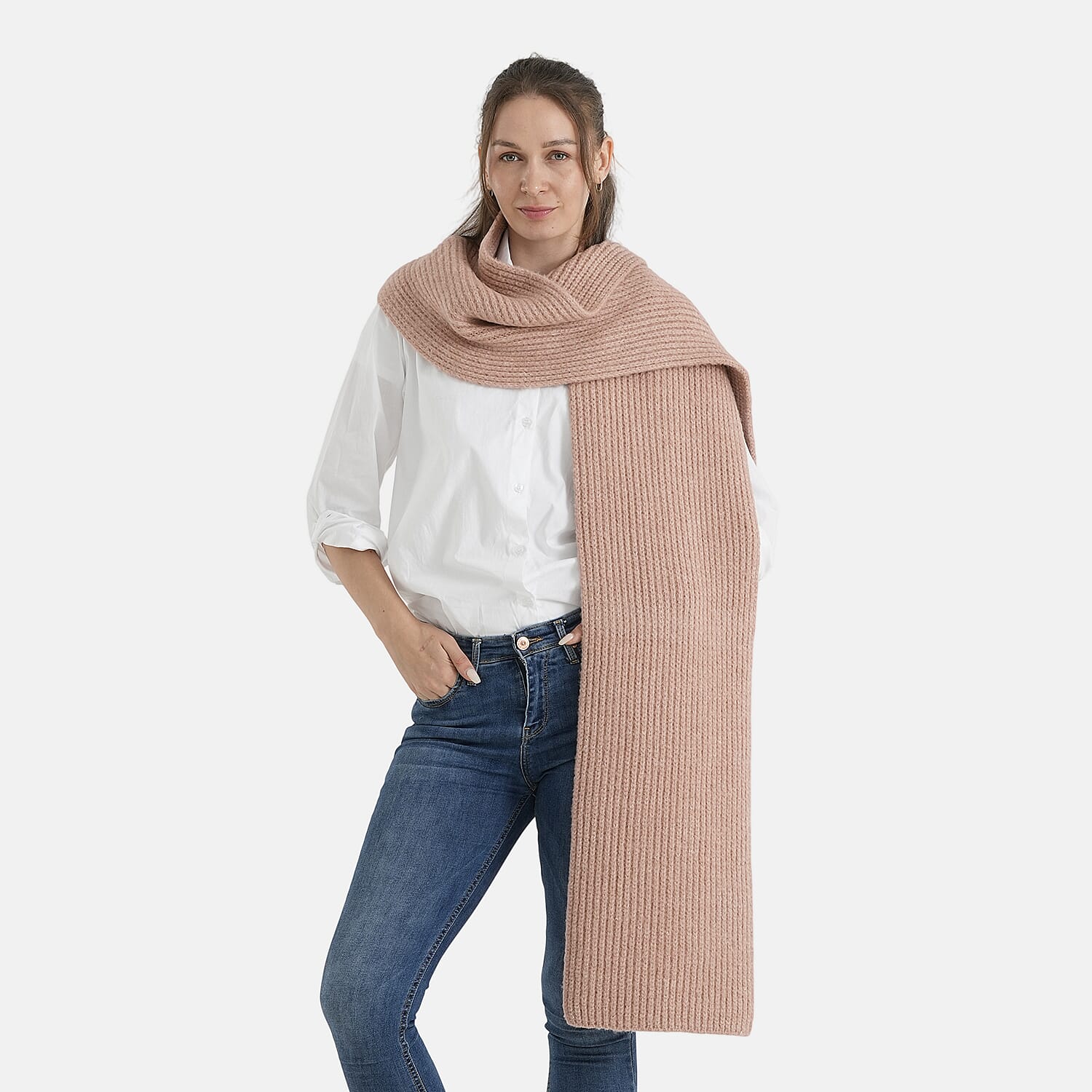 Close out Apricot Solid-Colored Scarf