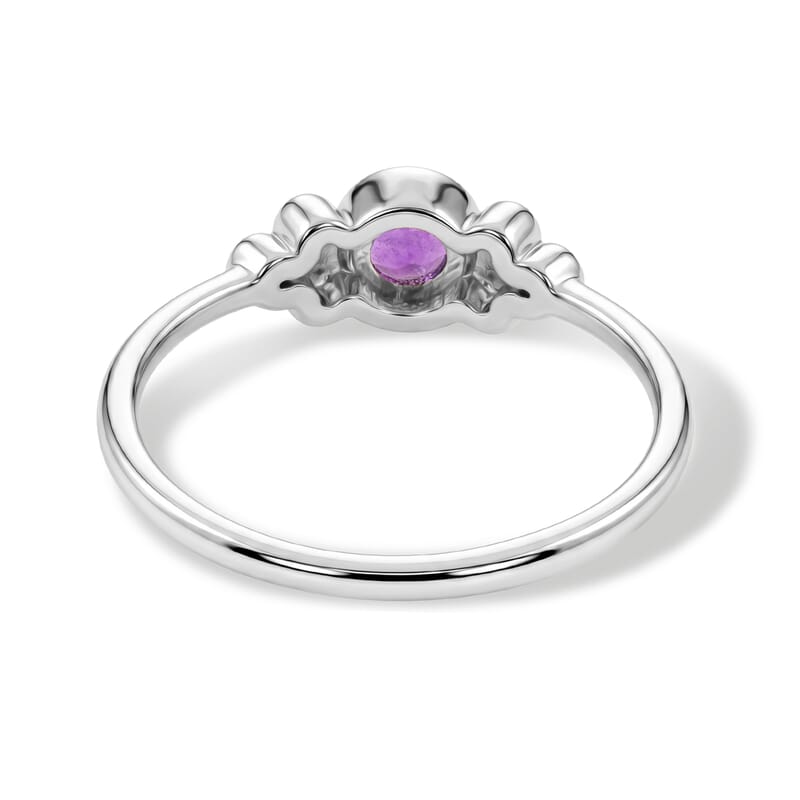 Amethyst and Simulated Diamond 0.40 ctw Ring in Sterling Silver (Size 8.0)