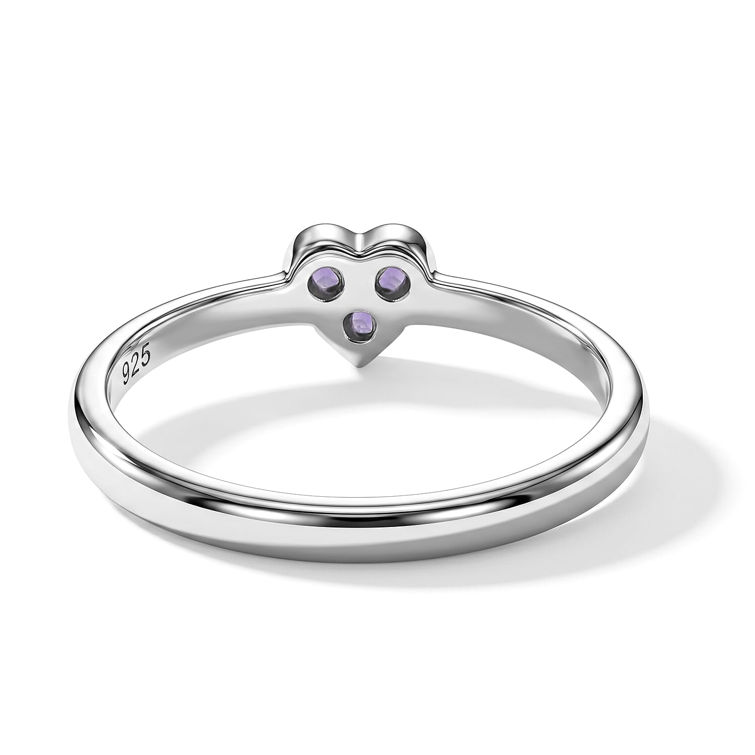 Amethyst 0.05 ctw Heart Ring in Sterling Silver (Size 10.0)