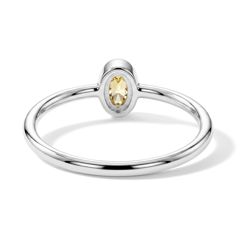 Citrine 0.12 ctw Oval Solitaire Ring Sterling Silver (Size 7.0)