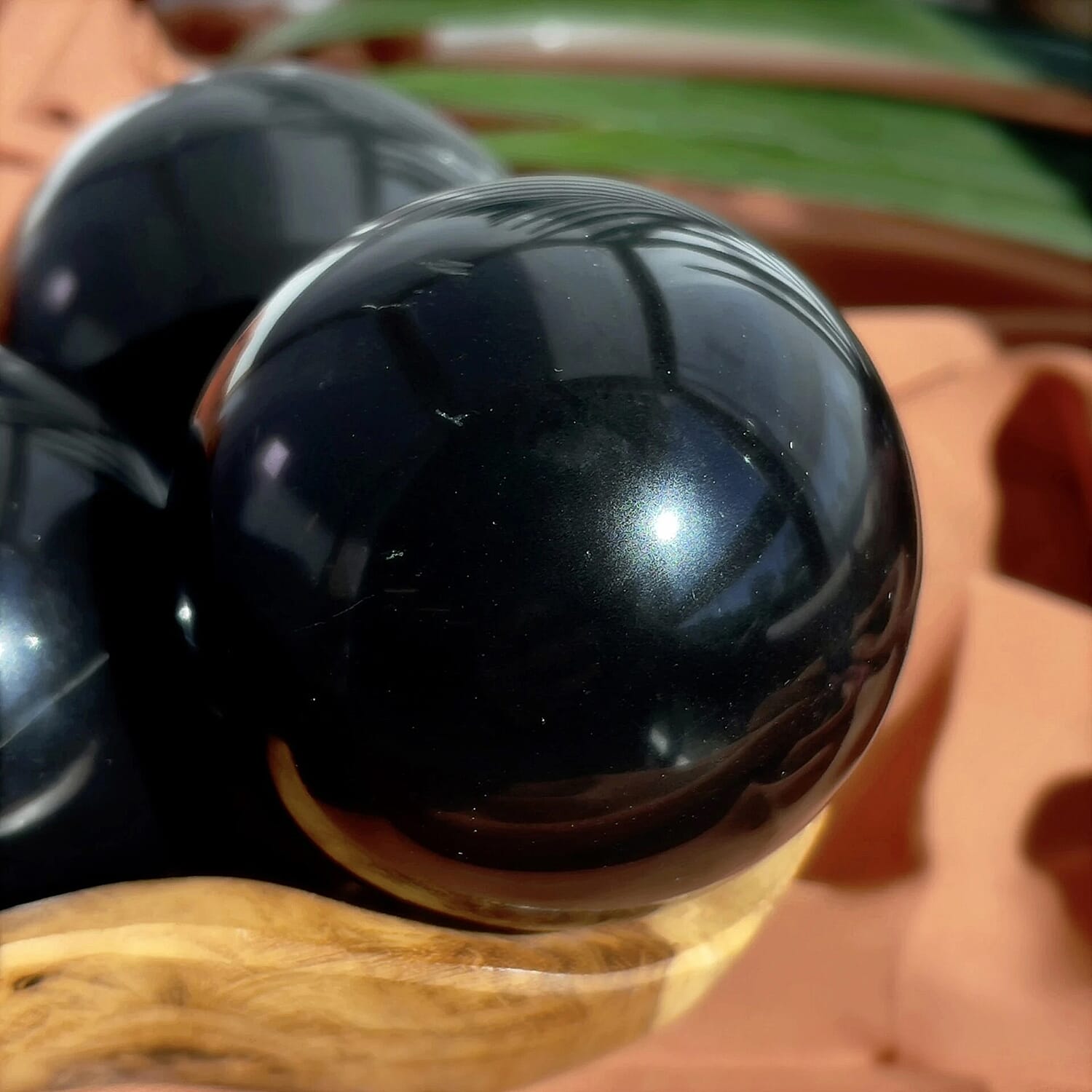 Black Agate Sphere 3-4