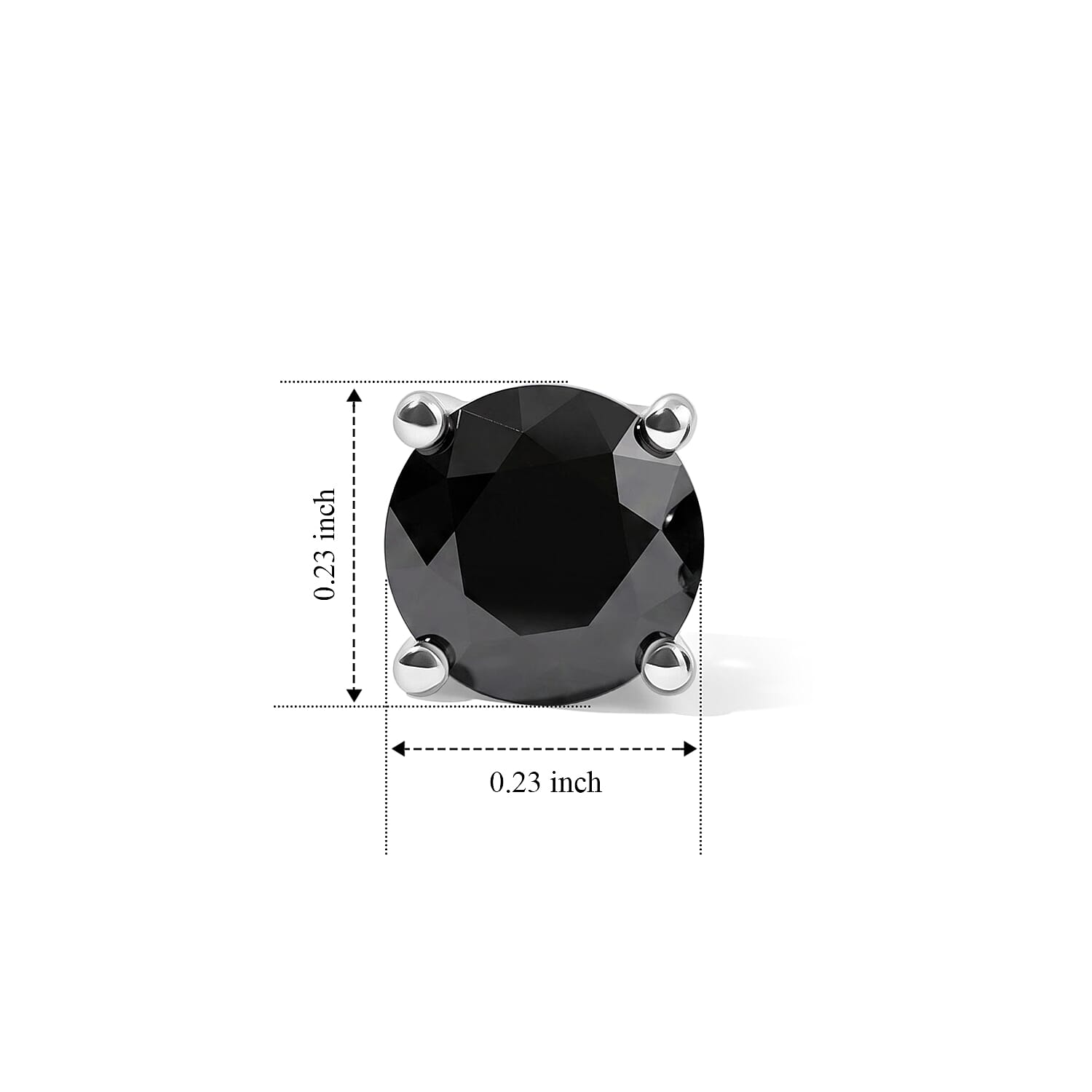 D'Joy Black Moissanite 1.50 ctw Solitaire Stud Earrings in Rhodium Over Sterling Silver