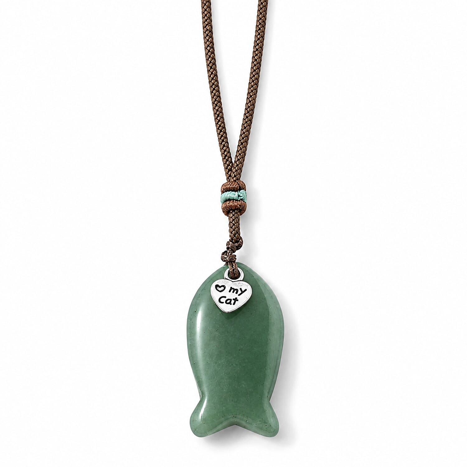 Rhodonite 45.00 ctw Fish Pendant in Silvertone with Cord Necklace 24 Inches