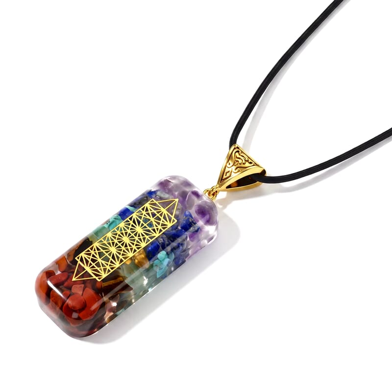 Turquoise, Lapis Lazuli and Red Jasper 30.00 ctw Sacred Geometry Bar Pendant in Goldtone with Stainless Steel Necklace 20 Inches