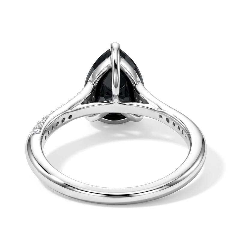 D'Joy Black and White Moissanite 2.00 ctw Ring in Rhodium Over Sterling Silver (Size 5.0)
