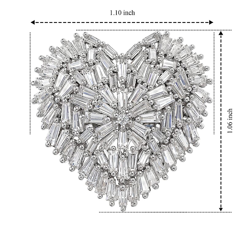D'Joy Moissanite 2.80 ctw Ring in Rhodium Over Sterling Silver (Size 5.0)