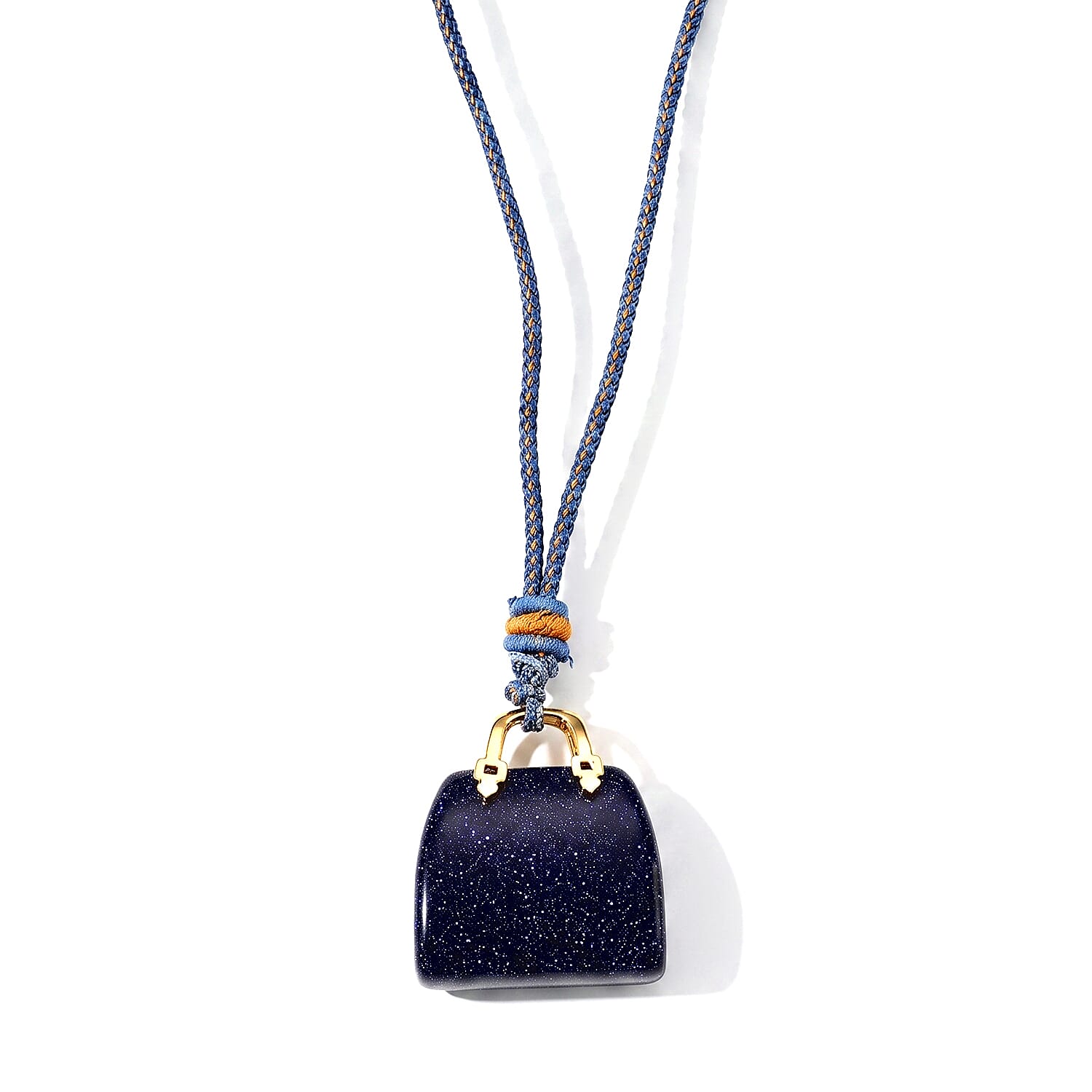Green Jasper 75.00 ctw Bag Shaped Pendant in Goldtone with Cord Necklace 24 Inches