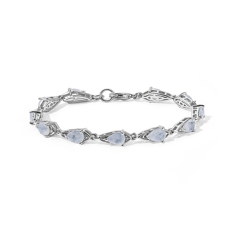 EverTrue Rainbow Moonstone 7.20 ctw Bracelet in Platinum Bond (7.25 In)