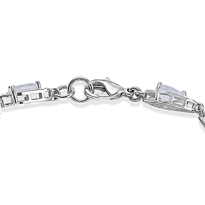 EverTrue Rainbow Moonstone 7.20 ctw Bracelet in Platinum Bond (7.25 In)