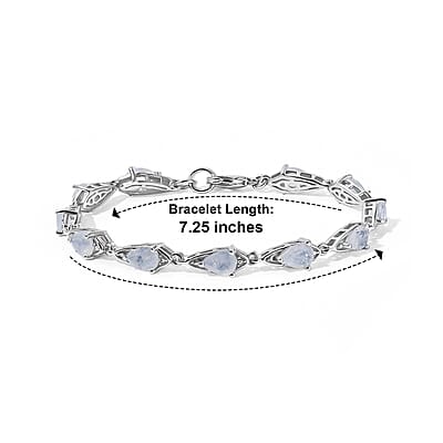 EverTrue Rainbow Moonstone 7.20 ctw Bracelet in Platinum Bond (7.25 In)