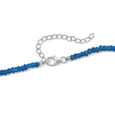 D'Joy AAA Malgache Neon Apatite 80.00 ctw Necklace in Rhodium Over Sterling Silver 18 Inches