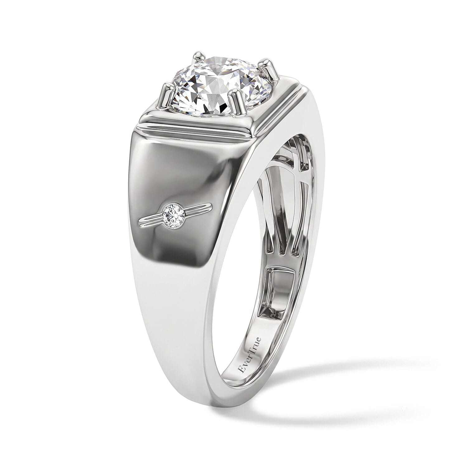 EverTrue Simulated Diamond Men's Ring in Platinum Bond (Size 9.0)