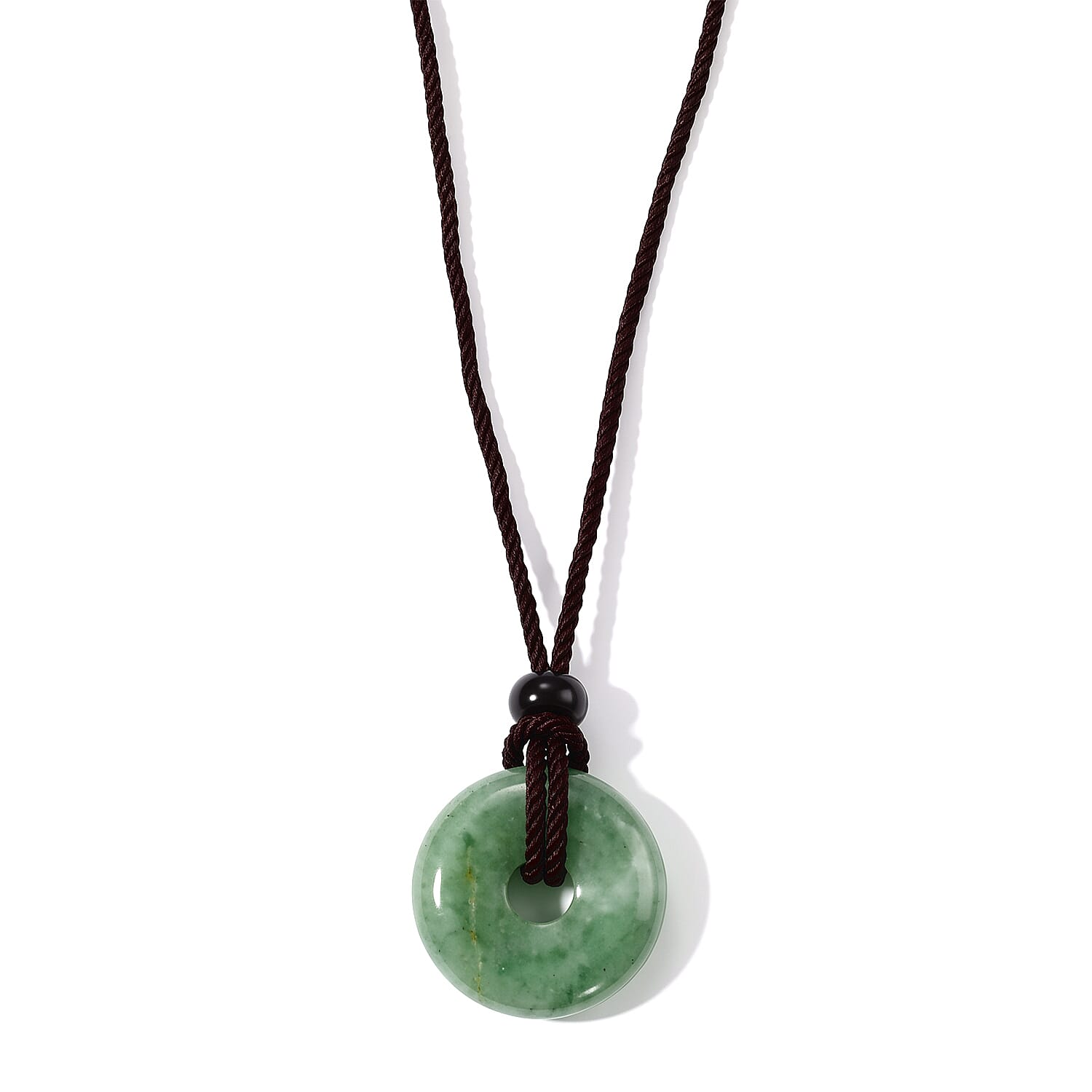 Green Aventurine 20.00 ctw Donut Necklace in Cord 20 Inches