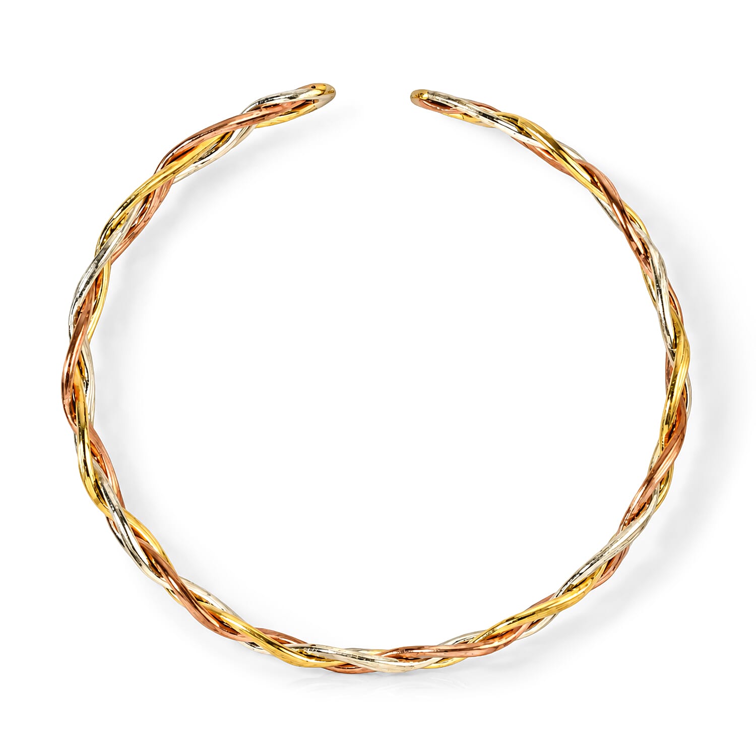 Handcrafted Multi-Color Woven Hasli Necklace (16 Inches), Cuff Bracelet (7.50In) & Earrings in Silvertone and Goldtone