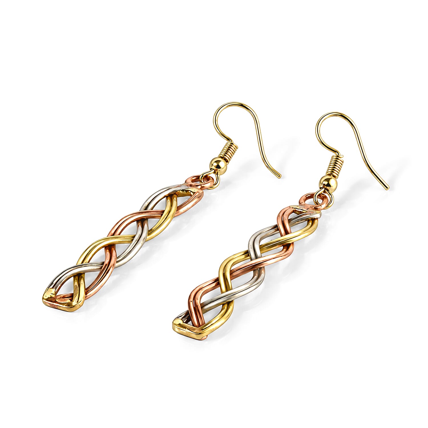Handcrafted Multi-Color Woven Hasli Necklace (16 Inches), Cuff Bracelet (7.50In) & Earrings in Silvertone and Goldtone