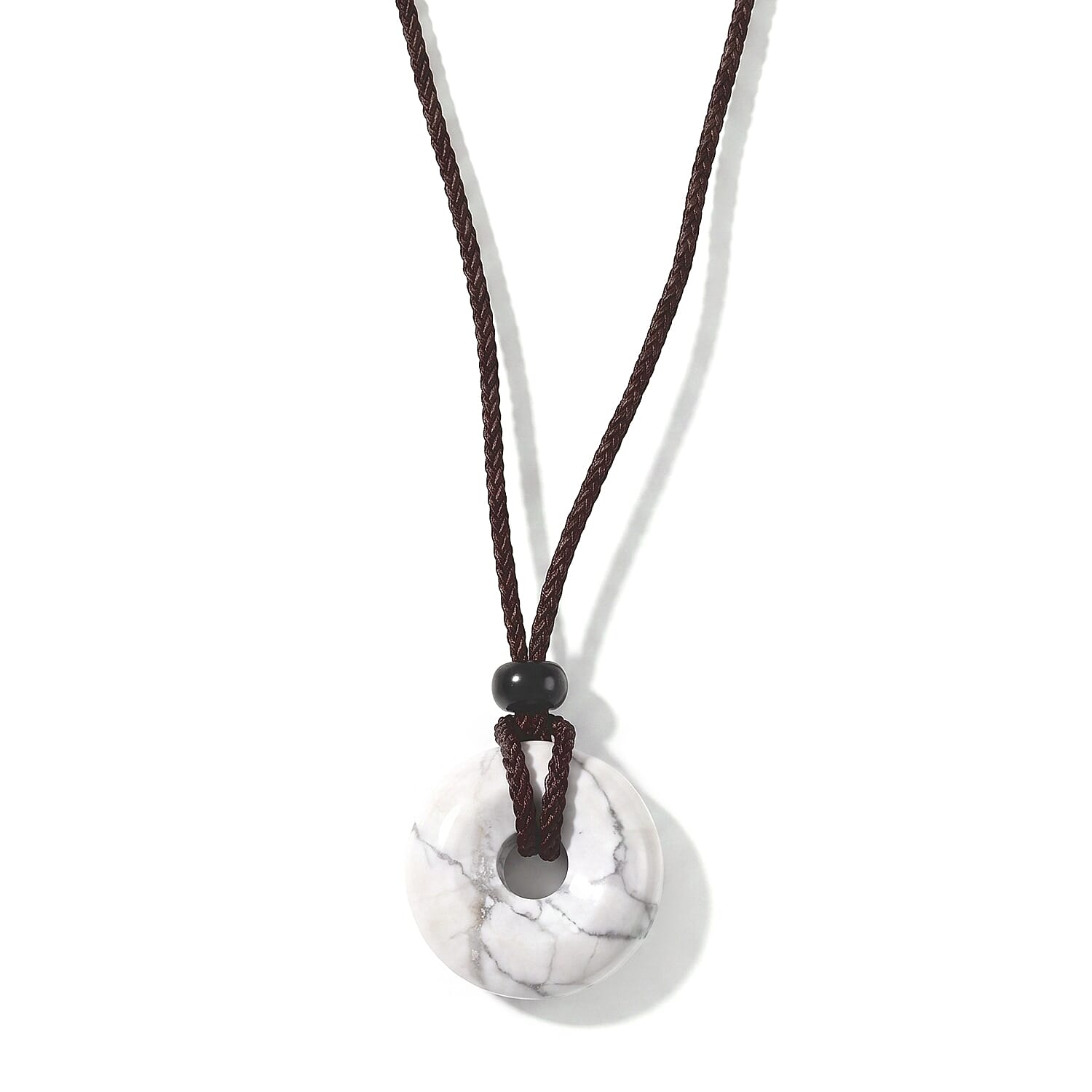 Howlite 20.00 ctw Donut Necklace in Cord 20 Inches