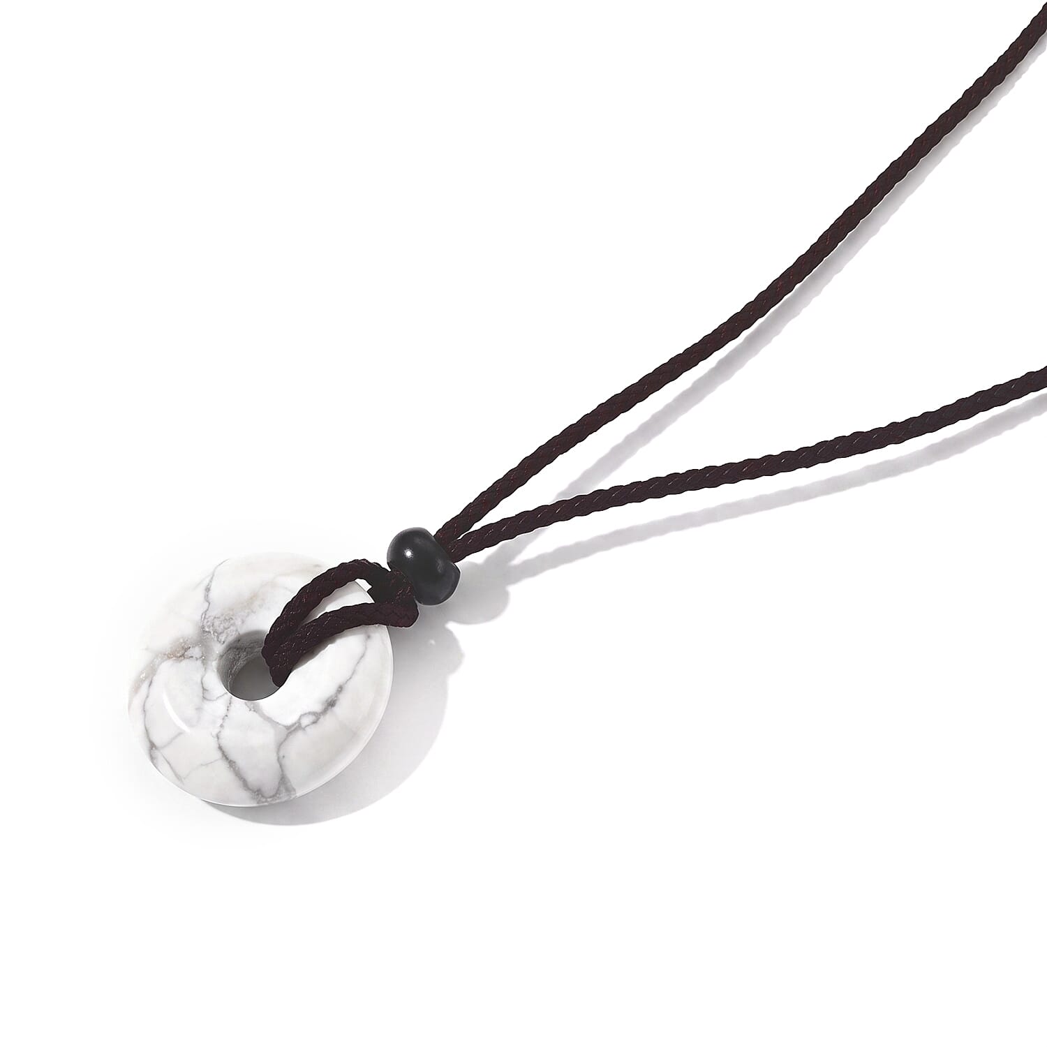 Howlite 20.00 ctw Donut Necklace in Cord 20 Inches