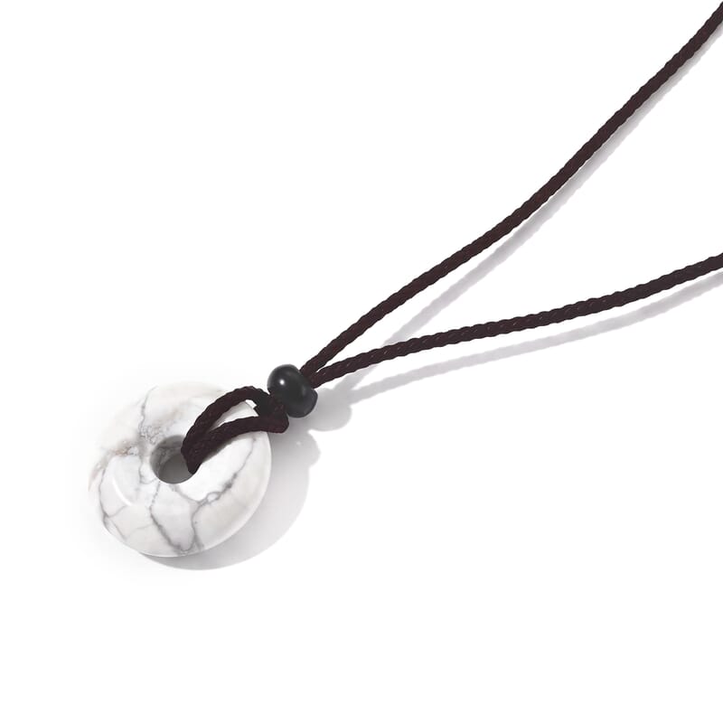 Howlite 20.00 ctw Donut Necklace in Cord 20 Inches