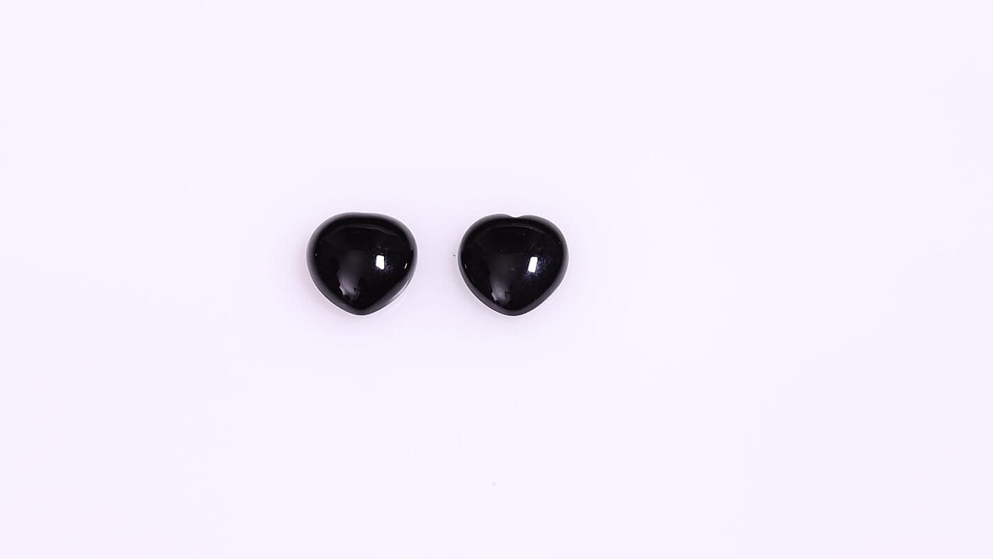 Black Onyx Set of 2 (Hrt 10 mm) 5.21 ctw
